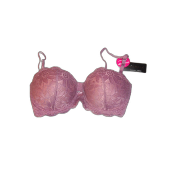 Youmita 34C Purple Ash Floral Lace Overlay Maximum Push-Up Bra NWT - Picture 8 of 11